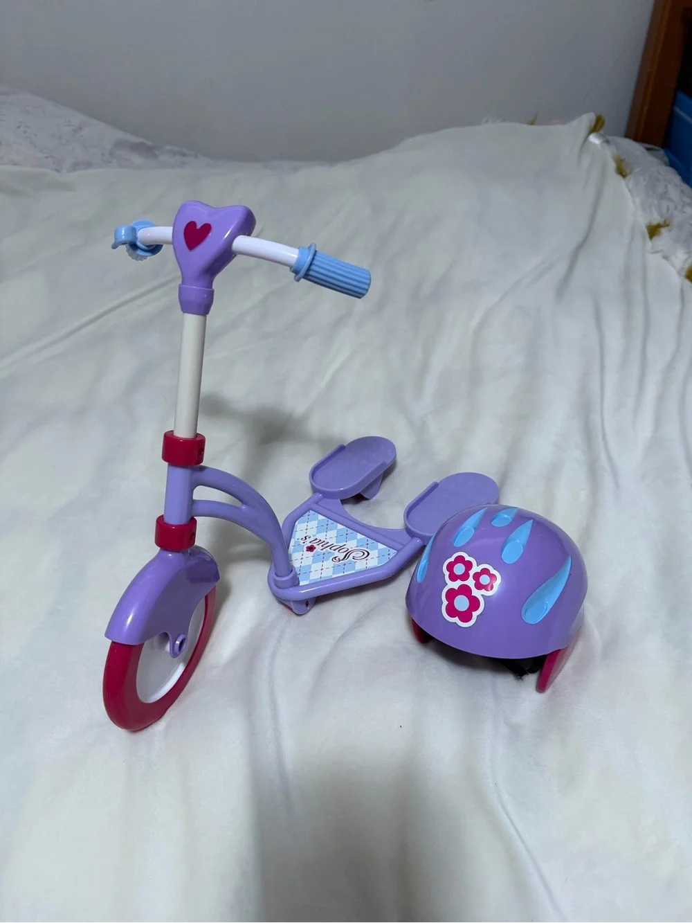Teamson Kids Sophie’s Purple Kids Scooter and Helmet Set